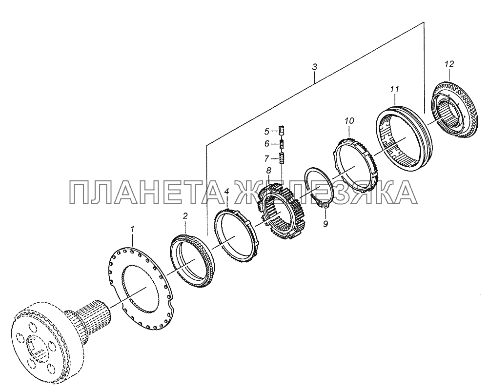 Синхронизатор планетарной передачи КамАЗ-6520 (Euro-2, 3)